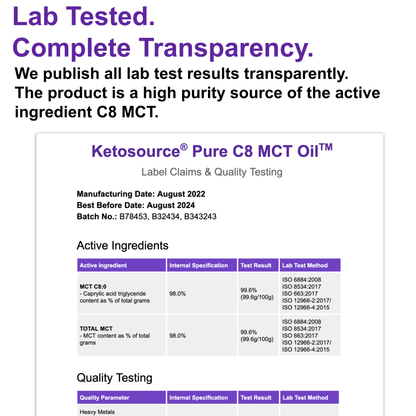 Ketosource Καθαρό Έλαιο C8 MCT